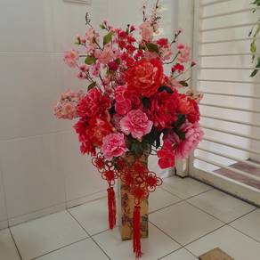 Artificial Flowers with Vase (GOOD Quality)