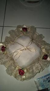 Satin Lovely Lace Wedding Ring Pillow
