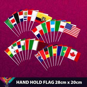 World Cup 2022 Hand Flag 32 Countries 28cm x 20cm
