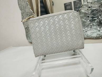 HALF ZIPPER Woven Wallet Leather