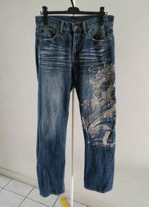 Denim Embroidery Dragon Jean