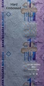 - Uncut sheet of RM1 Malaysian Banknotes