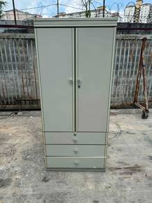 6ft Almari Baju Wardrobe 2 Door Drawer Cupboard