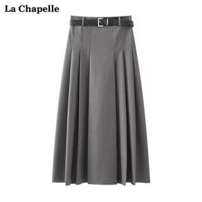 New High Waist Slimming Midi Pleated Skirt 