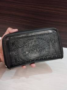 zipper wallet corak purba