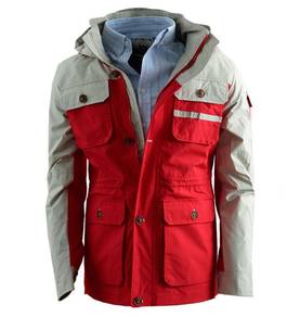 ARMY HOODIE MILITARY RED MULTi-POCKET COAT JACKET