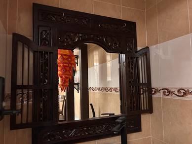 Wooden Window Framed Shutter Wall Mirror