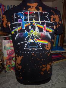 Pink Floyd Dark Side of the Moon tie-dye bleach T