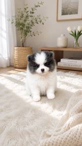 Pomeranian Female Tiny Parti Puppy