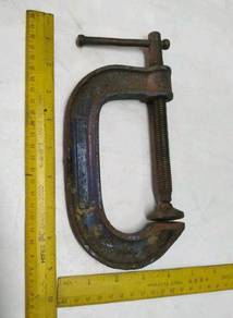 Vintage Record Drop Forged Steel 4" G Clamps Cramp