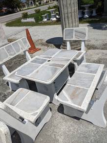 set meja batu marble terazzo KTM 02