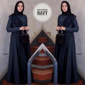 Almahyra maxi dress long sleeve grey green pink