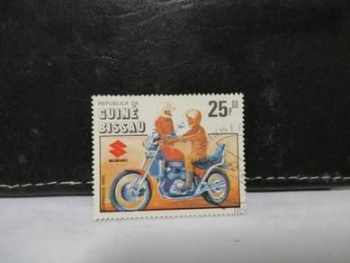 1985 Guinea Bissau Stamp Motorcycle Suzuki