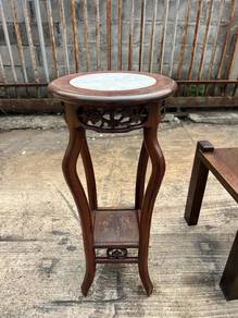 Vintage Marble Top Plant Stand Side Table