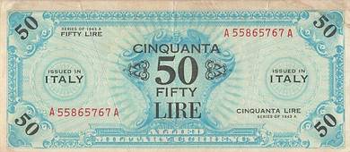 Italy 50 Lire 1943 - Pm20a   vf