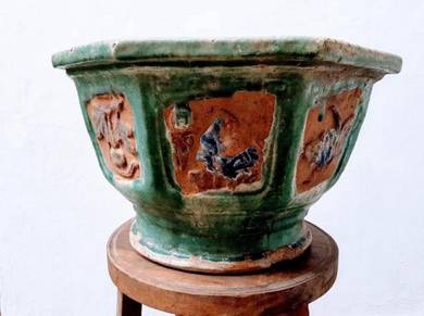 Rare Chinese Hand Painted Antique Flower Pot