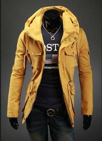 85504 Yellow Multi-Pocket Hiking Coat Men Jacket