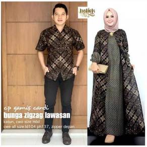 Zigzag Lawasan Couple batik long sleeve dress top