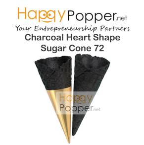 Cone Sugar Heart Shape 72 Black / Charcoal 72
