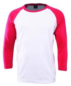 T-shirt Raglan Long Sleeve Code1028 LS White/Pink