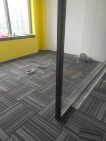 INSTALL TILE CARPET l pasang karpet tebal 6mm