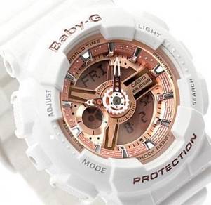 Watch- Casio BABY G BA110-7A1 WHITE ROSE-ORIGINAL