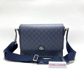 Preloved Gucci GG Supreme Navy Blue Messenger Bag