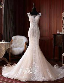 Cream mermaid wedding bridal dress gown RB1939