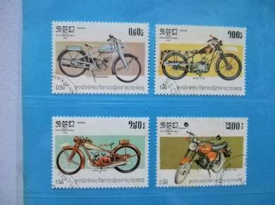 1985 Kampuchea Stamp Motorcycle