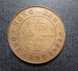 Hong Kong 1 cent Bronze Coin 1923 King George V