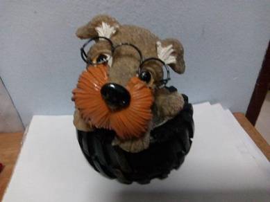 Vintage Plastic Schnauzer Dog, Tyre