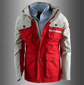 A0382 RED HOODIE MILITARY HIKiNG COAT JACKET 🔥