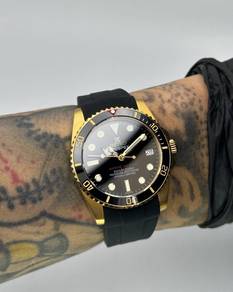 Custom Seiko Mod 36mm Black Gold Yachtmaster
