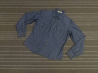 Crocodile denim button up woman M