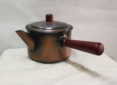 Vintage Japanese Copper Tea pot Wood Handle Sencha