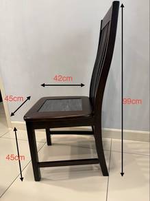 second hand 6 kerusi meja makan jenis kayu solid