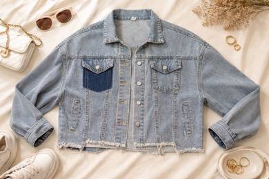Denim blue jacket plus size  comfortable quality
