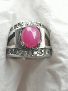 cincin perak 925batu permata delima asli 