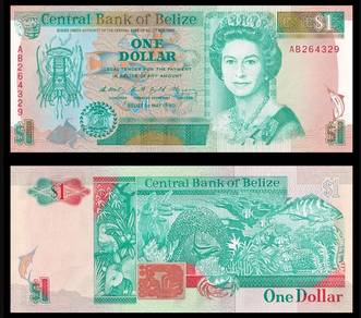 Belize $ 1 Dollar 1990 QE II - Pick 51 AU