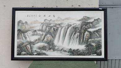 YD70AL Lukisan Chinese Style Mountain Painting Art