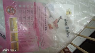 Wooden Baby Cot with Coconut Fibre Mattress