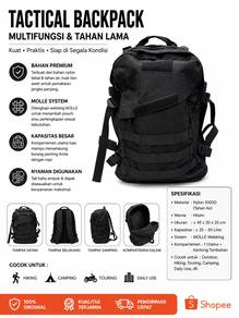 Tactical Backpack 25L MOLLE Hiking Camping Bag Pro