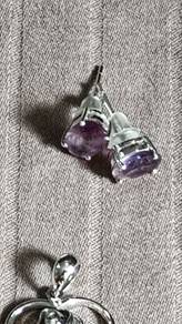 Jewelry Set Solid White Gold Ring Earrings Pendant