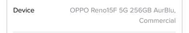 OPPO Reno 15F 5g 256 GB