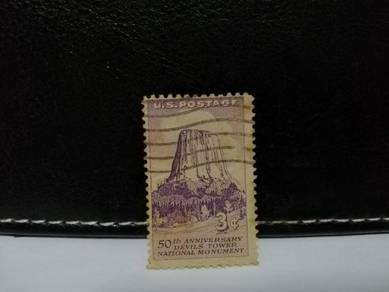 1956 USA Stamp Devils Tower National Monument lig