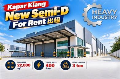 Warehouse / Factory For Rent in Kapar,SGR