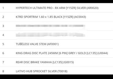 Yamaha arm &sport rim
