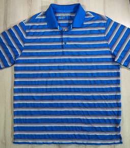 Nike Golf Blue Stripes Collar Tee #CW3 Used