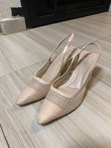 Vincci Pink Slingback Heels with Sequins and Mesh
