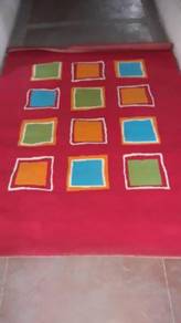 Red Carpet Geometric Design 89 X 63 Inch